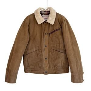Schott NYC Rancher Jacket Waxed Cotton Chore Coat Sherpa Workwear Western
